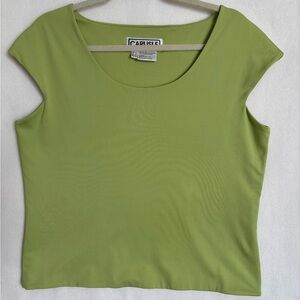 Carlisle Women Sz XL Lime Green Short Sleeve Top